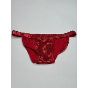 CLEVER-MENMODE Red Metallic Briefs Underwear Bulge Pouch Bikini Style XL